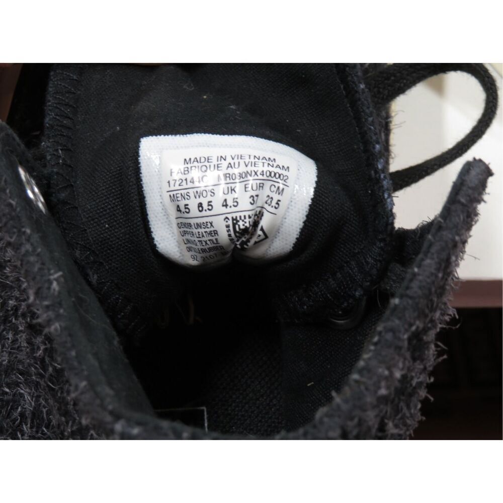 Converse Chuck 70 High Top Black Furry Suede Sneakers Women 6.5 - Picture 5 of 7